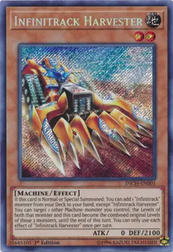 Yugioh! Infinitrack Harvester - INCH-EN001 - Secret Rare - 1st Edition Near Mint - Image 1