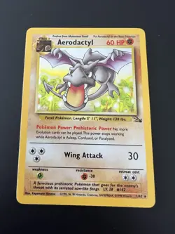 Aerodactyl 1/62 Fossil Unlimited 1999 Pokemon Card Holo Rare NM - Image 1
