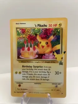 Happy Birthday Pikachu Holo 24 Celebrations Birthday Pokemon Card NM - Image 1