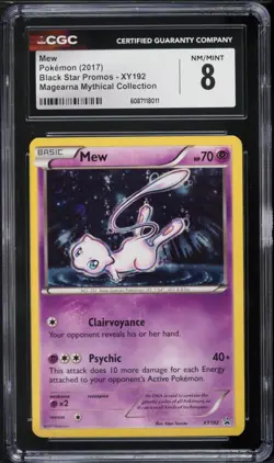 CGC 8 Mew Holo Promo Mythical Collection 2017 Pokemon Card #XY192 - Image 1