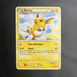 Raichu 33/90 Uncommon HGSS Undaunted Pokemon Card NM - Image 1