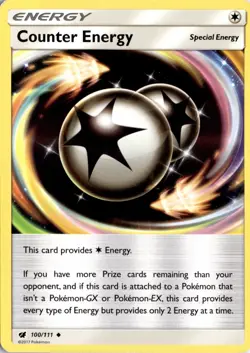 Counter Energy Uncommon SM - Crimson Invasion 100/111 Pokemon Card TCG - Image 1