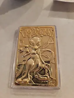1999 Mewtwo Pokemon 23k Gold Plated Card Limited Edition Burger King In Ball - Image 2