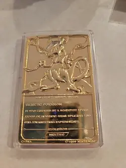 1999 Mewtwo Pokemon 23k Gold Plated Card Limited Edition Burger King In Ball - Image 3