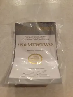 1999 Mewtwo Pokemon 23k Gold Plated Card Limited Edition Burger King In Ball - Image 4