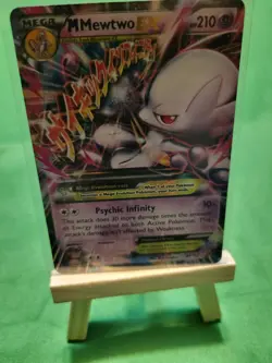 Pokemon M Mega Mewtwo EX Ultra Rare Holo TCG Card 64/162 XY Breakthrough - Image 1