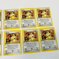 Meowth 62/82 1st Edition Team Rocket Non-Holo Pokemon Card Near Mint QTY (10) - Image 3