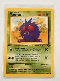 Pokemon Jungle Venonat 63/64 - 1st Edition Non-Holo - WOTC 1999 - NEVER PLAYED - Image 1
