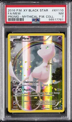 2016 POKEMON XY BLACK STAR PROMO MYTHICAL POKEMON COLL #XY110 FULL ART/MEW PSA 7 - Image 1