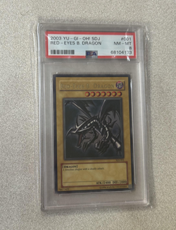 2003 Yu-Gi-Oh! Red-Eyes B. Dragon Black SDJ-001 PSA 8 Ultra Rare - Image 1