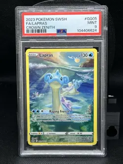 PSA 9 Lapras GG05 Crown Zenith Galarian Gallery Ultra Rare Pokemon Card - Image 1
