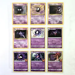 LOT OF 9 GASTLY, HAUNTER & GENGAR POKEMON CARDS - INCLUDES HOLO GENGAR - Image 1