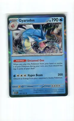 GYARADOS 130 HOLO RARE SCARLET & VIOLET 151 POKEMON CARD MINT 2023 - Image 1