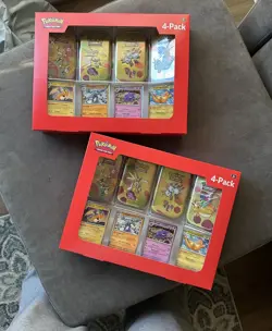 Pokemon 4 Pack Mini Tins + 4 Promo Cards Bundle - 151 SAMS CLUB EXCLUSIVE 2x - Image 1