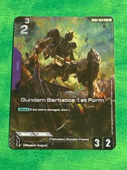 Gundam Card Game Gundam Barbatos 1st Form GD02-054 LR+ English - Dual Impact - Image 2