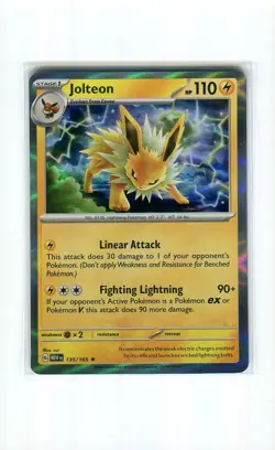 JOLTEON 135 HOLO RARE SCARLET & VIOLET 151 POKEMON CARD MINT 2023 - Image 1