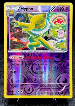Hypno 51/122 LP Reverse Holo Rare Trippy Rainbow CLEFAIRY Artwork Pokemon Card! - Image 1