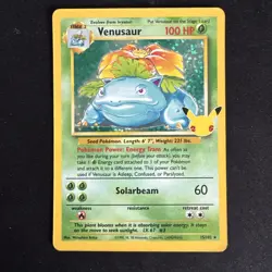 Pokemon TCG Celebrations 25th Anniversary Venasaur Card 15/102 NM+ Condition - Image 1