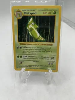 Pokemon TCG Base Set (Shadowless) #054/102 Metapod MP - Image 1