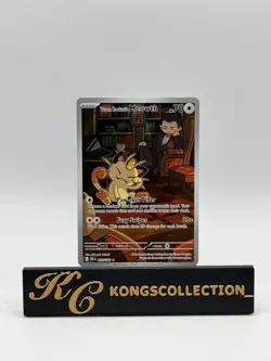 Team Rocket's Meowth 203/182 Illustration Rare Destined Rivals NM - Pokemon TCG - Image 1