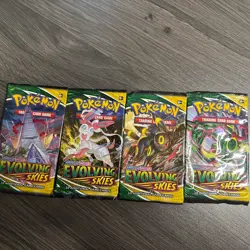 Evolving Skies Booster Pack Art Set (4) EMPTY - Pokemon 2021 - Image 1