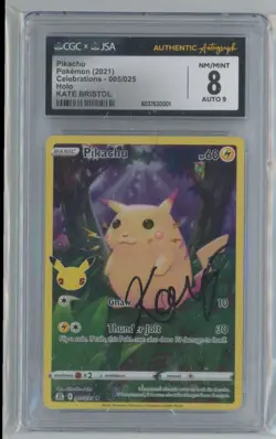 2021 Sword & Shield - Celebrations Pikachu CGC 8 Auto 9 Basic/Rare Holo #5 - Image 1