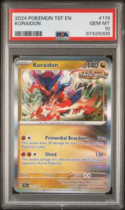 2024 POKEMON TEF EN-TEMPORAL FORCES #119 KORAIDON PSA 10 - Image 1