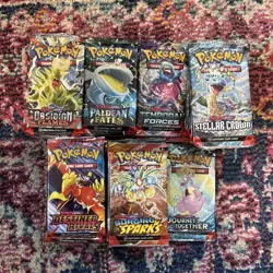 Pokemon Scarlet & Violet Job Lot Opened Open Packs Bundle - 30 Packs - Image 1