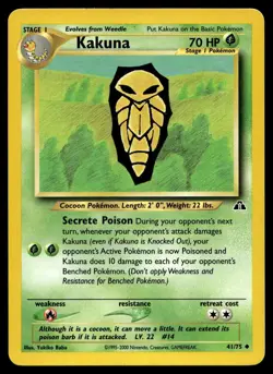 Kakuna 41/75 Pokemon Card Neo Discovery Uncommon 70 HP Near Mint H35 - Image 1