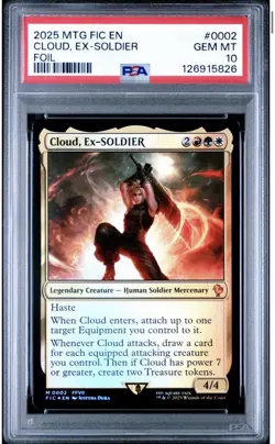 2025 MTG FINAL FANTASY ART SER #02 CLOUD, EX-SOLDIER PSA 10 POP 3 - Image 1