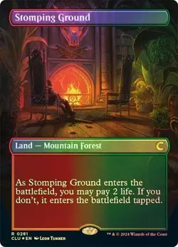 Foil Borderless STOMPING GROUND Rare R 0281 CLU MTG Magic - RAVNICA CLUE EDITION - Image 1