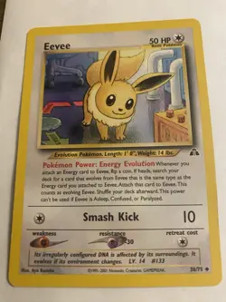 Eevee Uncommon Unlimited Neo Discovery 38/75 HP Pokemon TCG - Image 1