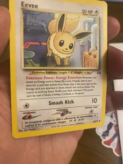 Eevee Uncommon Unlimited Neo Discovery 38/75 HP Pokemon TCG - Image 4