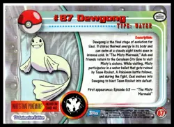 2000 Topps Pokemon TV Animation Edition Series 2 #87 Dewgong - Image 2