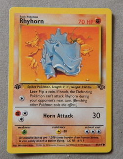 POKEMON RARE 1st EDITION JUNGLE ,, RHYHORN ,, 61/64 .1999 - Image 1