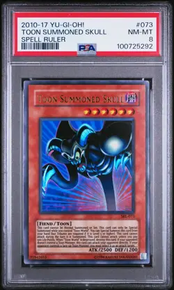 2010-2017 YU-GI-OH! SPELL RULER REPRINT #073 TOON SUMMONED SKULL PSA 8 - Image 1