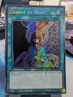 YuGiOh! Change of Heart RA01-EN050 Secret Rare 1st Ed - Image 1