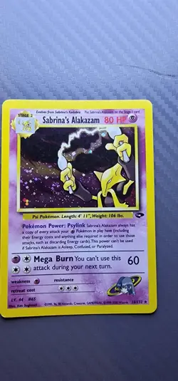 Vintage Pokemon Card Sabrina's Alakazam, Gym Challenge 16/132 , Holo Rare - Image 1