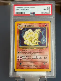Vintage Ninetales 012/102 Base Set Holo - PSA graded 8 NM-MT - Pokemon TCG card - Image 1