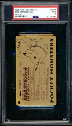 PSA 9 Flying Pikachu Gold Boarding Pass Japanese ANA Promo No 1 Pokemon LOW POP - Image 1