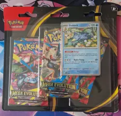 Pokemon TCG: Mega Evolution Golduck Triple Booster Pack Blister Sealed 🚚✅ - Image 1