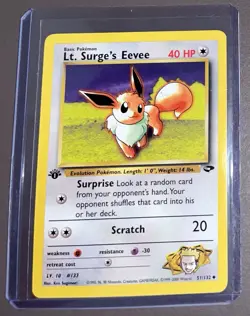 Lt. Surge’s Eevee 51/132 1st Edition - Gym Challenge Pokemon - Image 1