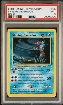 Pokemon Shining Gyarados Neo Revelation Holo #65 2001 PSA 9 Mint New Cert Clean - Image 2