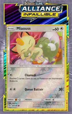 Miaouss Reverse - SL10:Alliance Infaillible - 147/214 - Carte Pokemon FR - Image 1