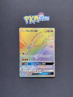 Pokemon TCG Ho-Oh GX SM80 Rainbow Rare Full Art Black Star Promo LP. - Image 1