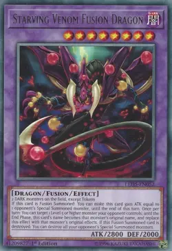 Yugioh! Starving Venom Fusion Dragon - LED5-EN052 - Rare - 1st Edition Near Mint - Image 1