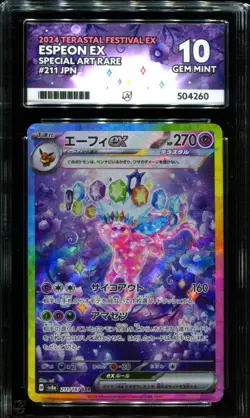 ACE 10 Espeon ex 211/187 SAR Terastal Festival sv8a Japanese Pokemon Card - Image 1