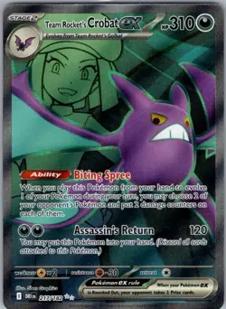 Pokemon Card Team Rocket's Crobat EX 217/182 Destined Rivals - Near Mint - Image 1