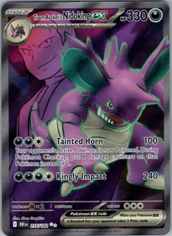 Pokemon Card Team Rocket's Nidoking EX 216/182 Destined Rivals - Near Mint - Image 1