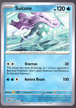 Suicune 024/131 Prismatic Evolutions Pokeball Poke Ball Holo Pokemon Card TCG NM - Image 1